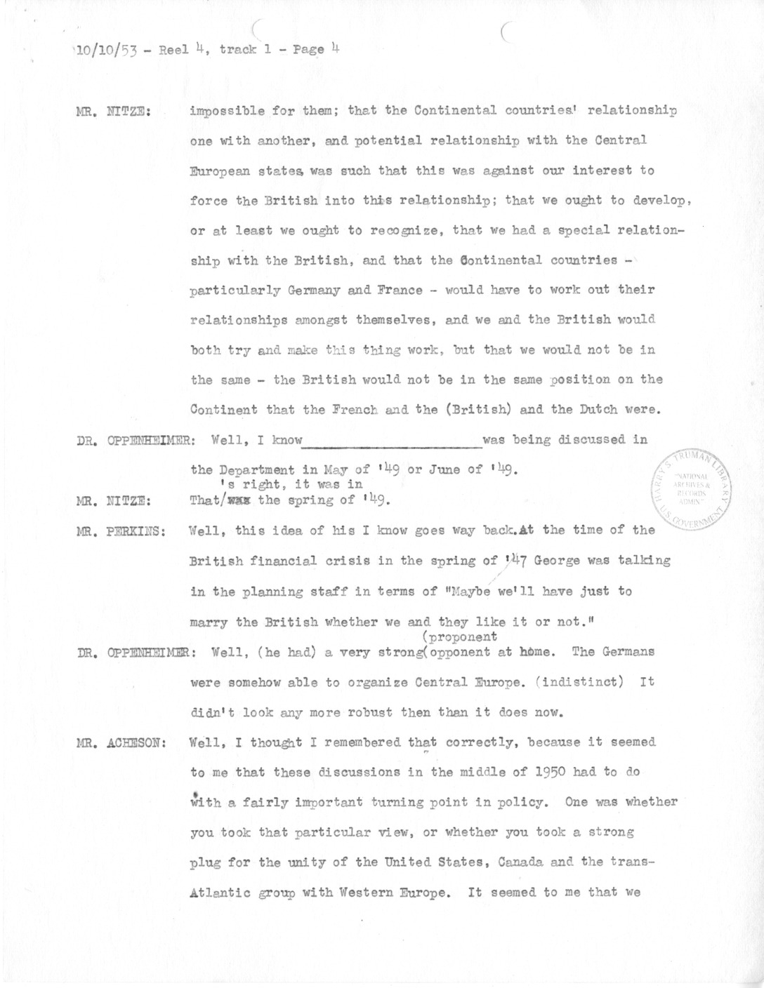 Transcript of Princeton Seminars Discussion, Reel 4, Track 1