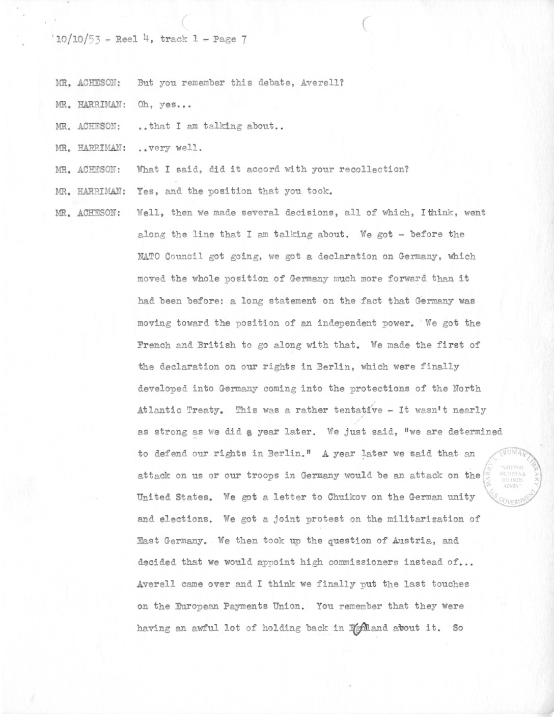 Transcript of Princeton Seminars Discussion, Reel 4, Track 1