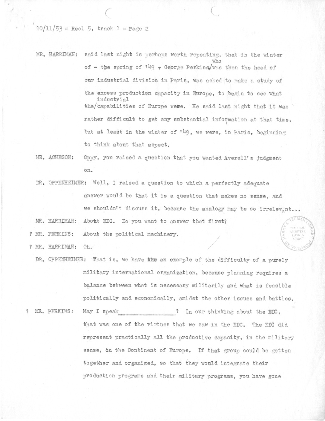 Transcript of Princeton Seminar Discussion, Reel 5, track 1