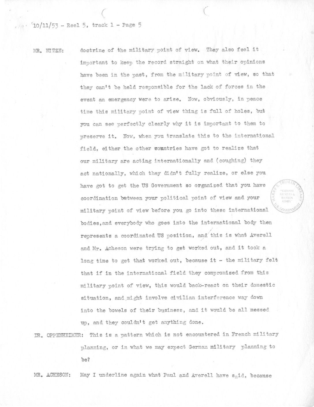 Transcript of Princeton Seminar Discussion, Reel 5, track 1