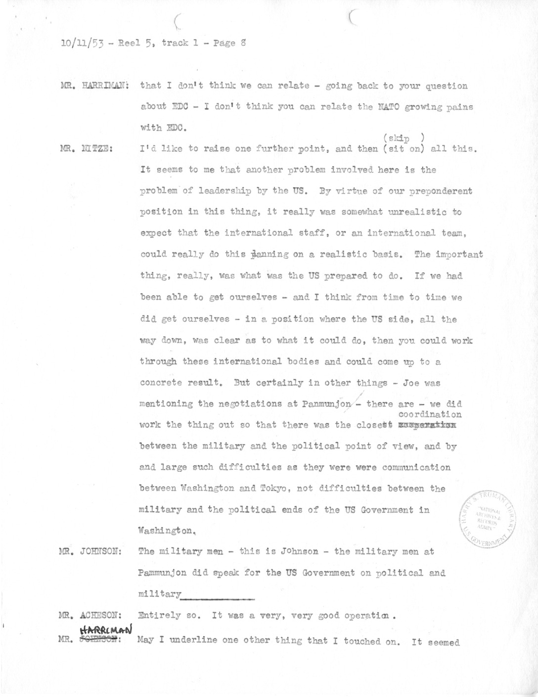 Transcript of Princeton Seminar Discussion, Reel 5, track 1