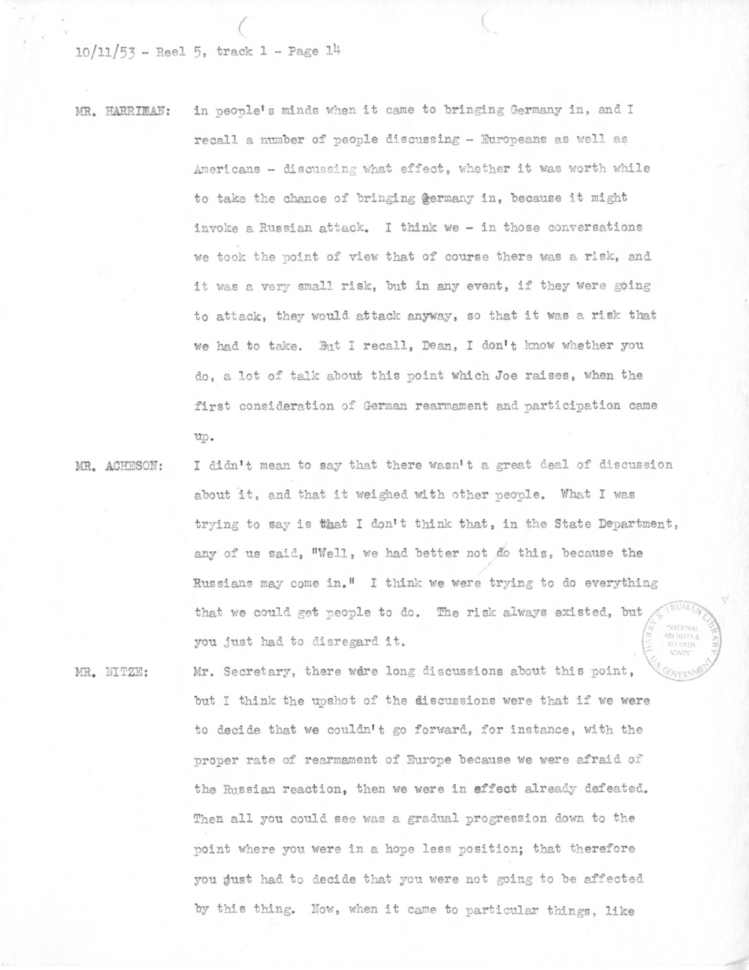 Transcript of Princeton Seminar Discussion, Reel 5, track 1