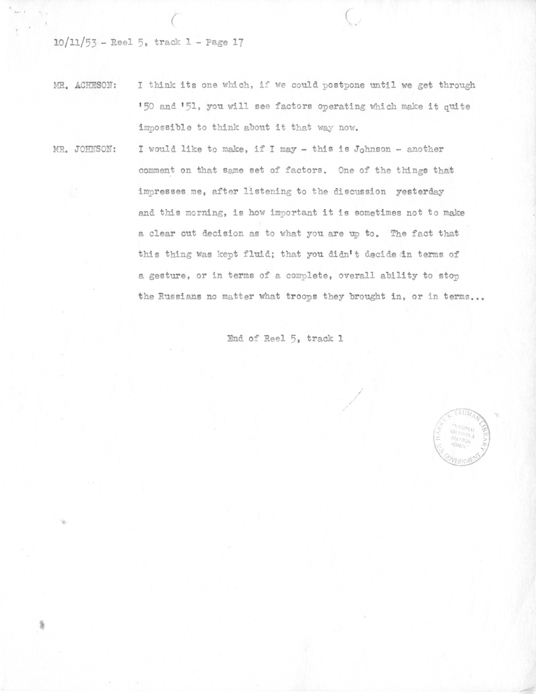 Transcript of Princeton Seminar Discussion, Reel 5, track 1