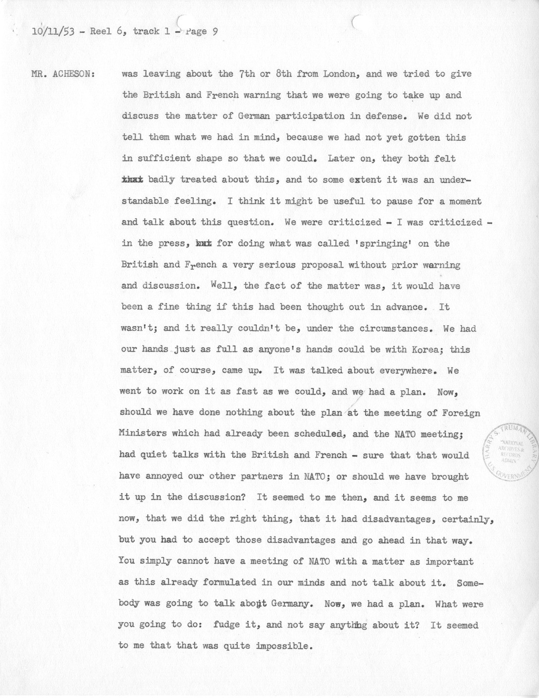 Transcript of Princeton Seminars Discussion, Reel 6, Track 1