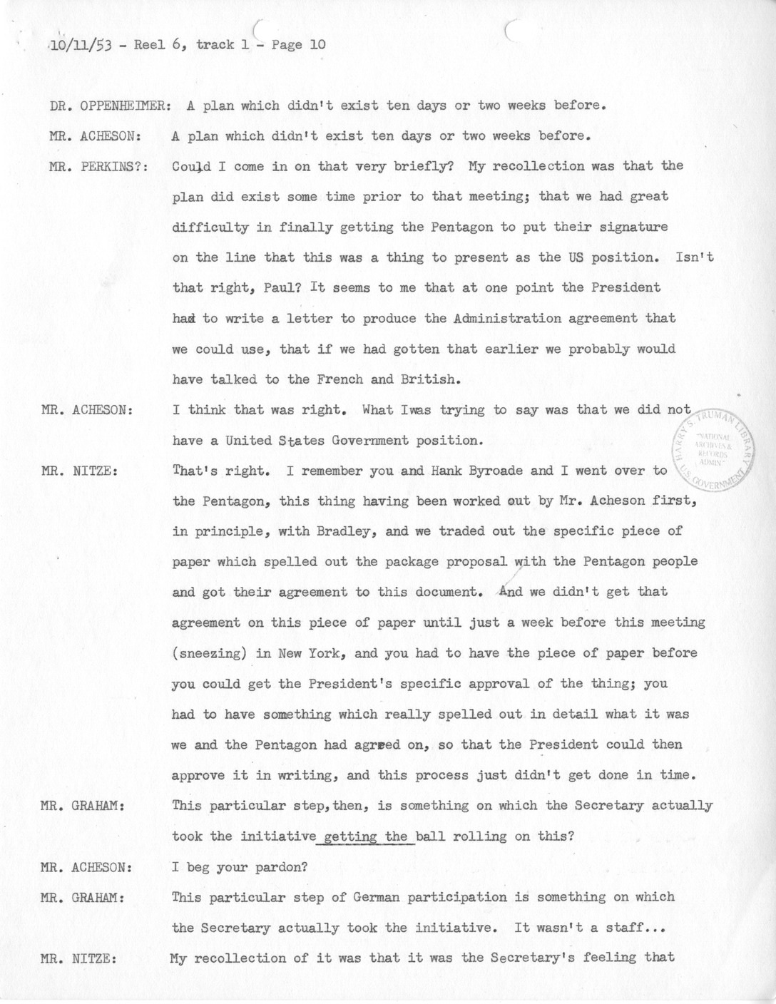 Transcript of Princeton Seminars Discussion, Reel 6, Track 1