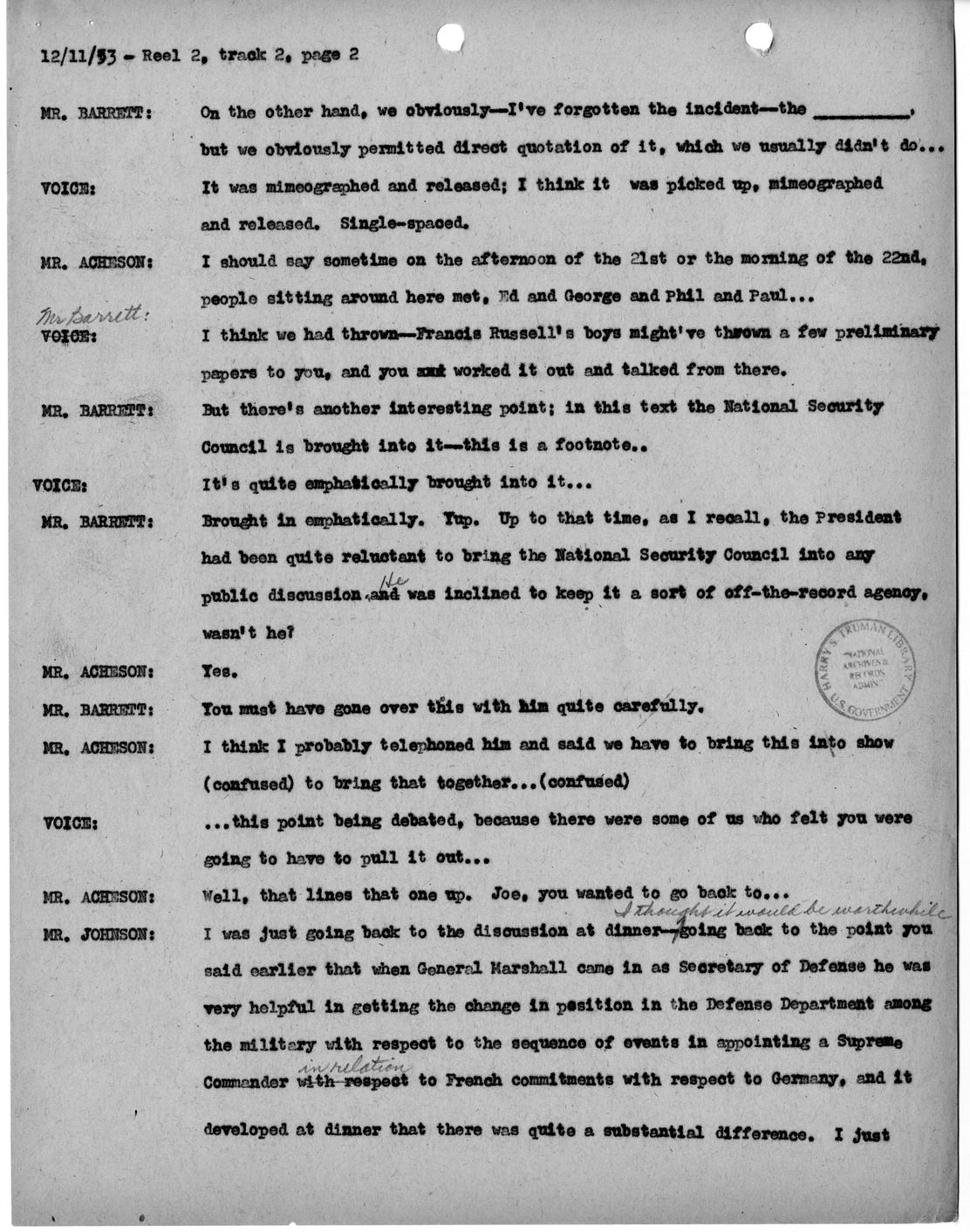 Transcript of Princeton Seminars Discussion, Reel 2, Track 2
