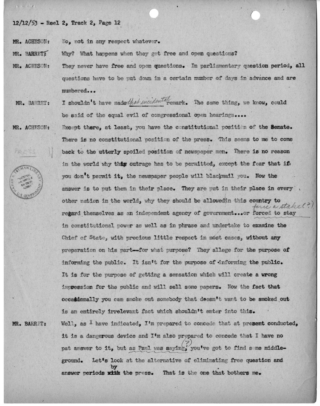 Transcript of Princeton Seminars Discussion, Reel 2, Track 2