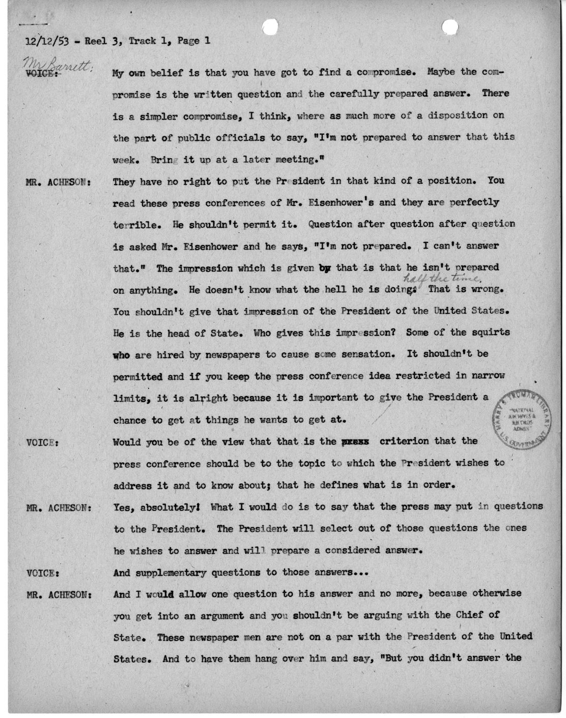 Transcript of Princeton Seminar Discussion, Reel 3, Track 1