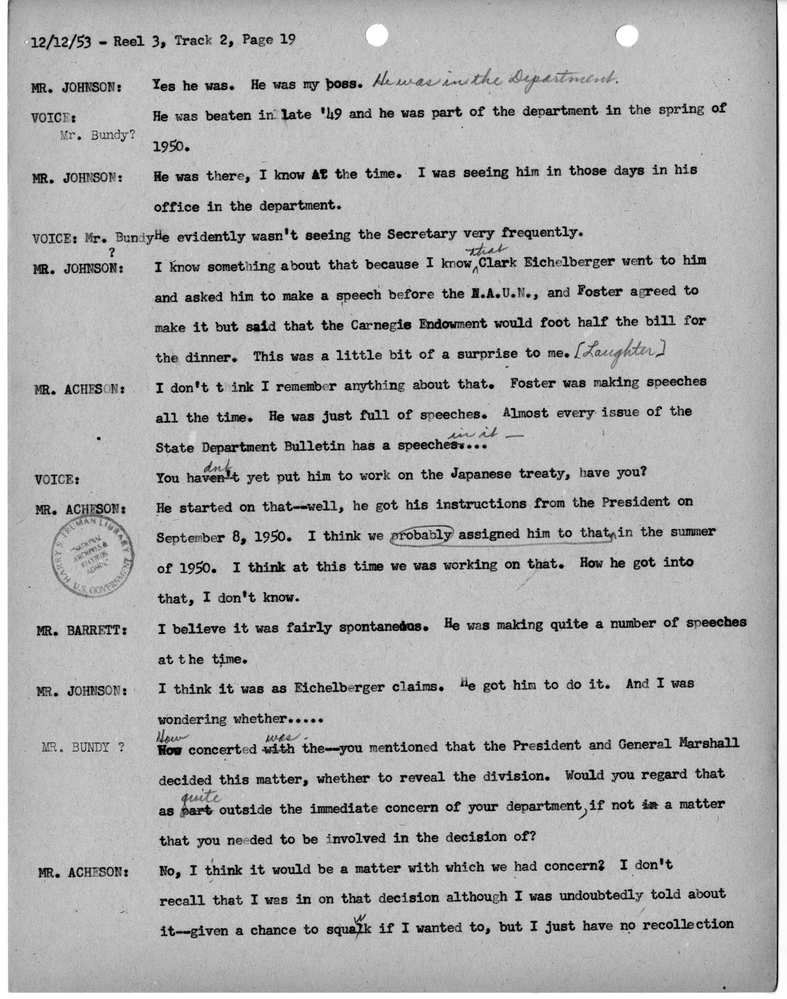 Transcript of Princeton Seminar Discussions, Reel 3, Track 2