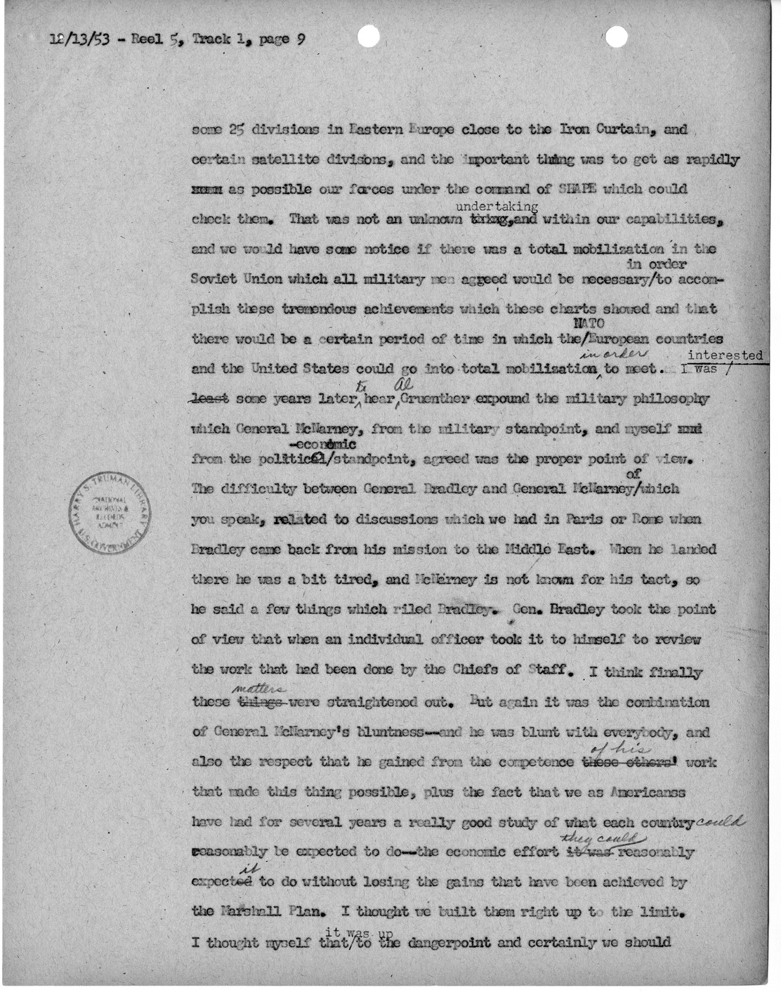 Transcript of Princeton Seminar Discussions, Reel 5, Track 1