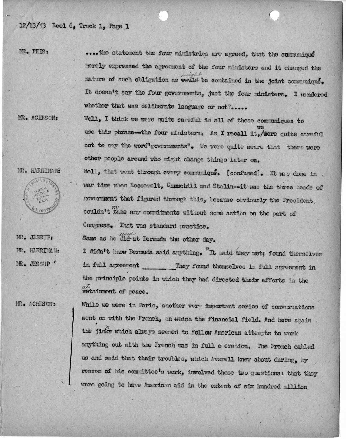 Transcript of Princeton Seminar Discussion, Reel 6, Track 1