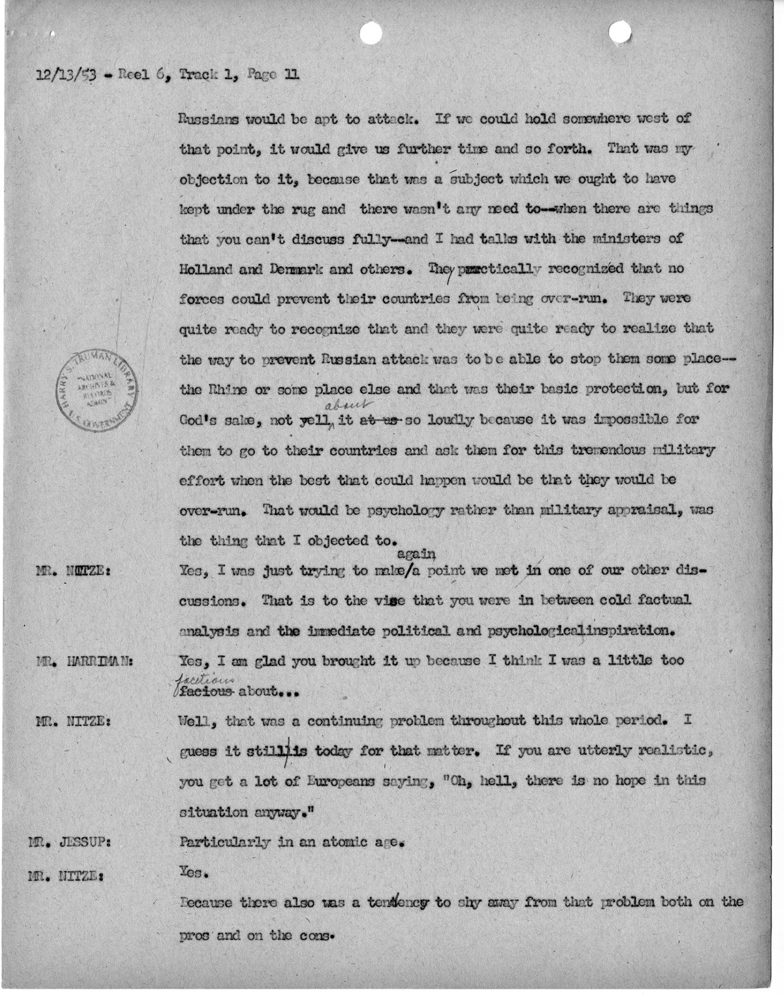 Transcript of Princeton Seminar Discussion, Reel 6, Track 1