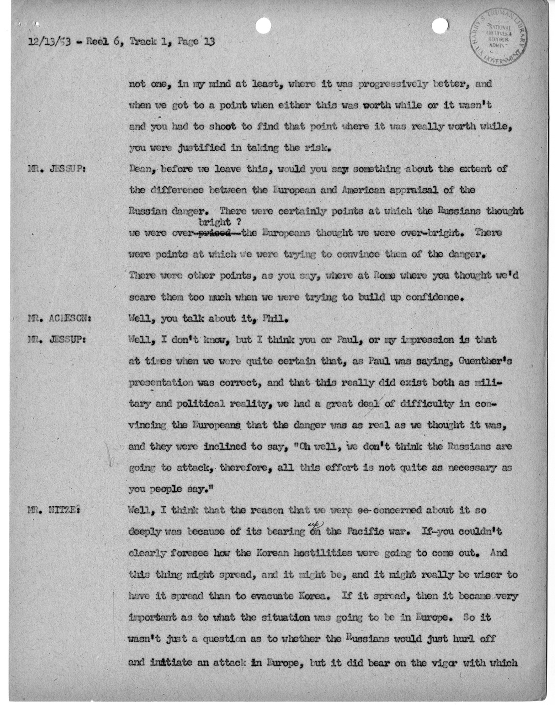 Transcript of Princeton Seminar Discussion, Reel 6, Track 1