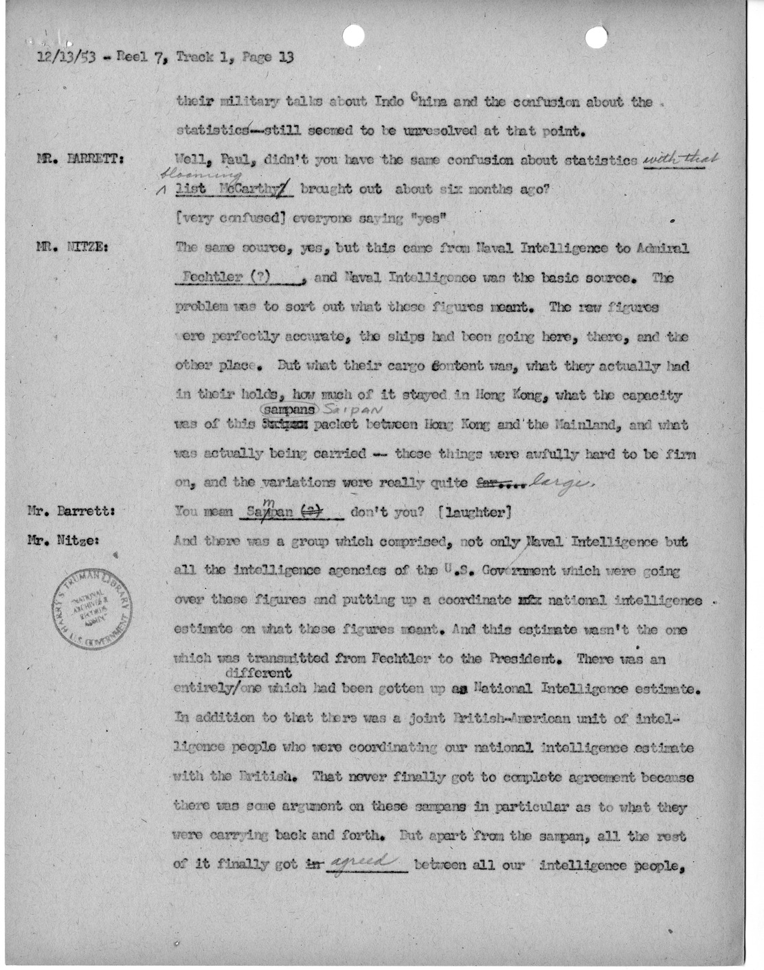 Transcript of Princeton Seminars Discussion, Reel 7, Track 1