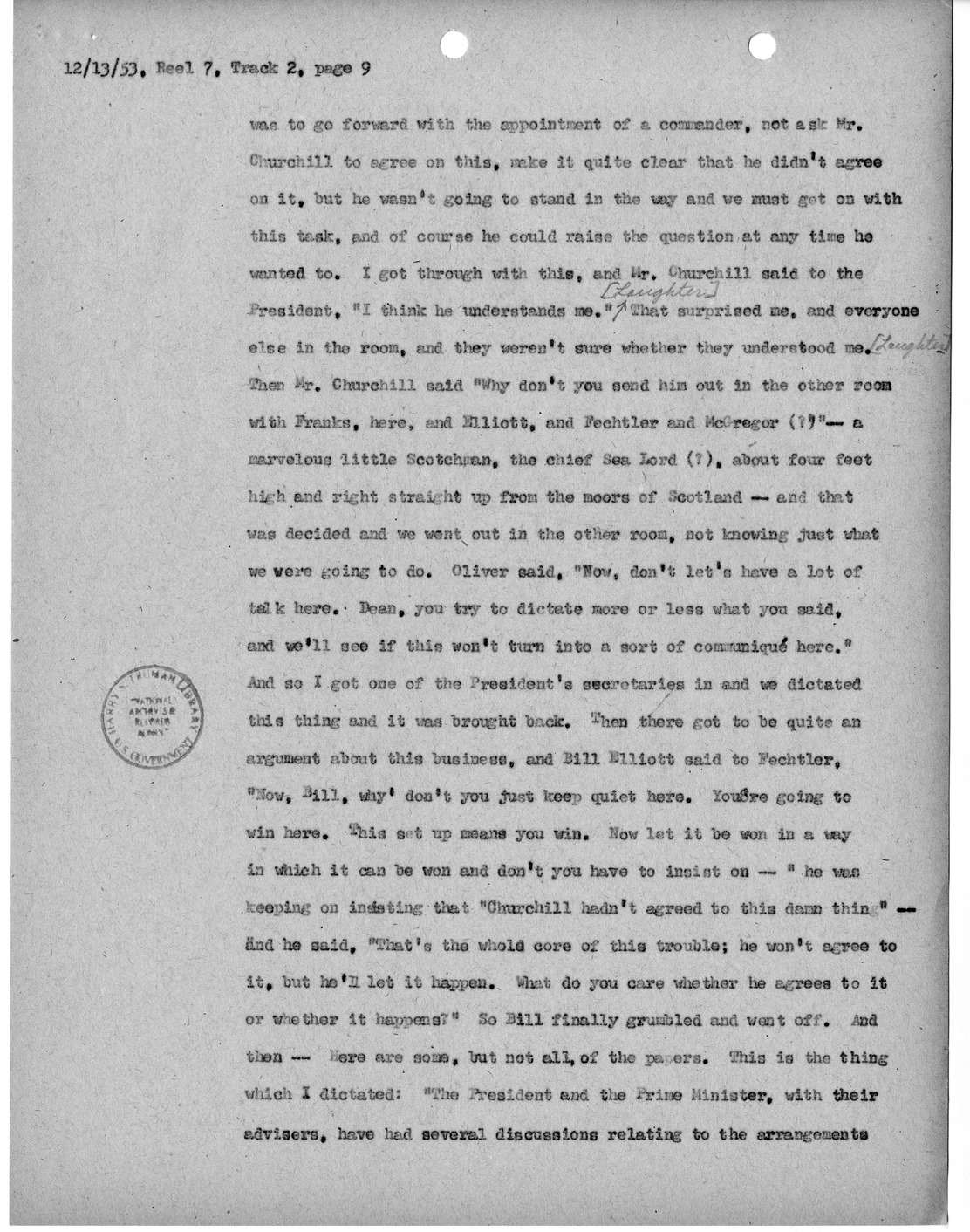 Transcript of Princeton Seminar Discussion, Reel 7, Track 2