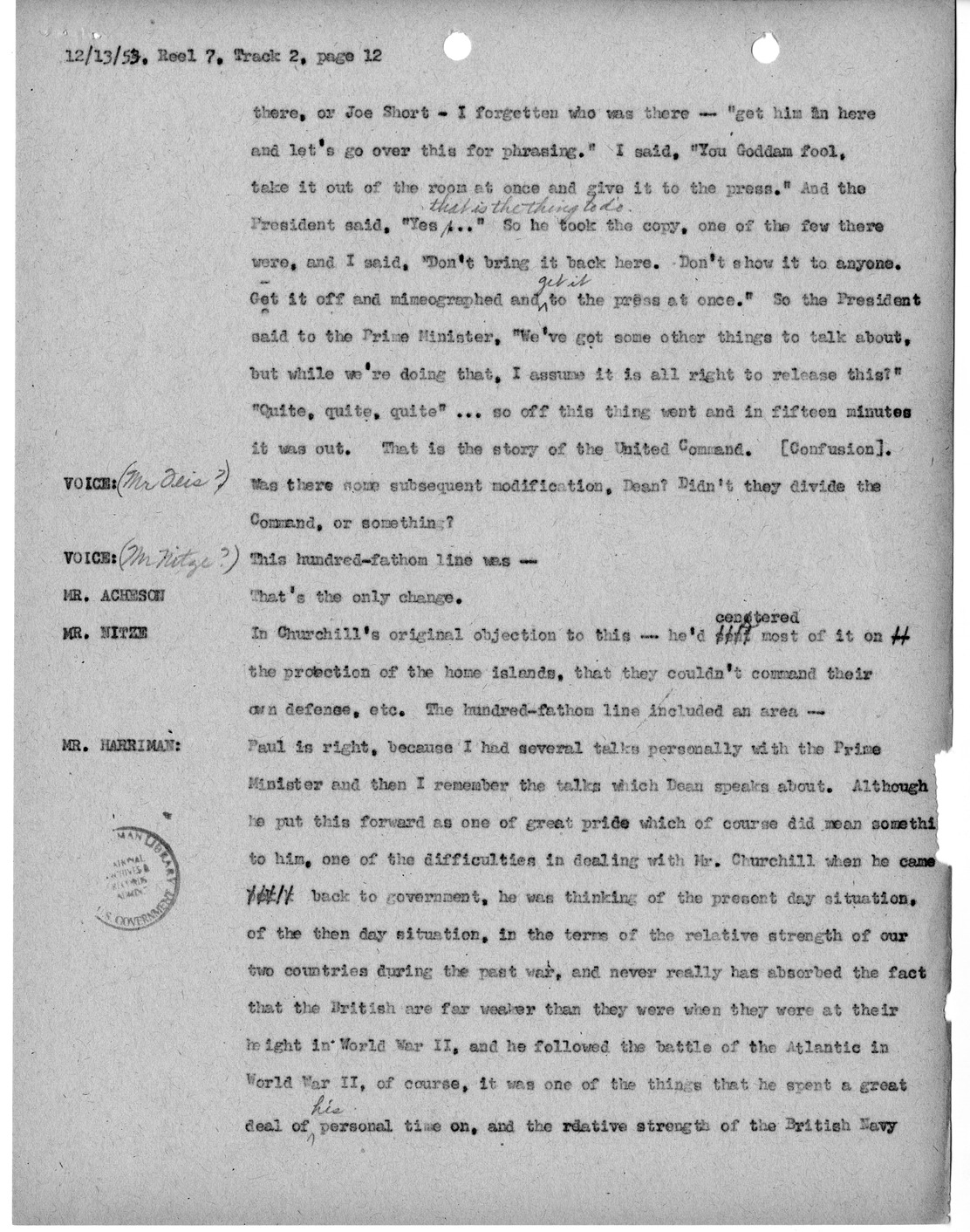 Transcript of Princeton Seminar Discussion, Reel 7, Track 2