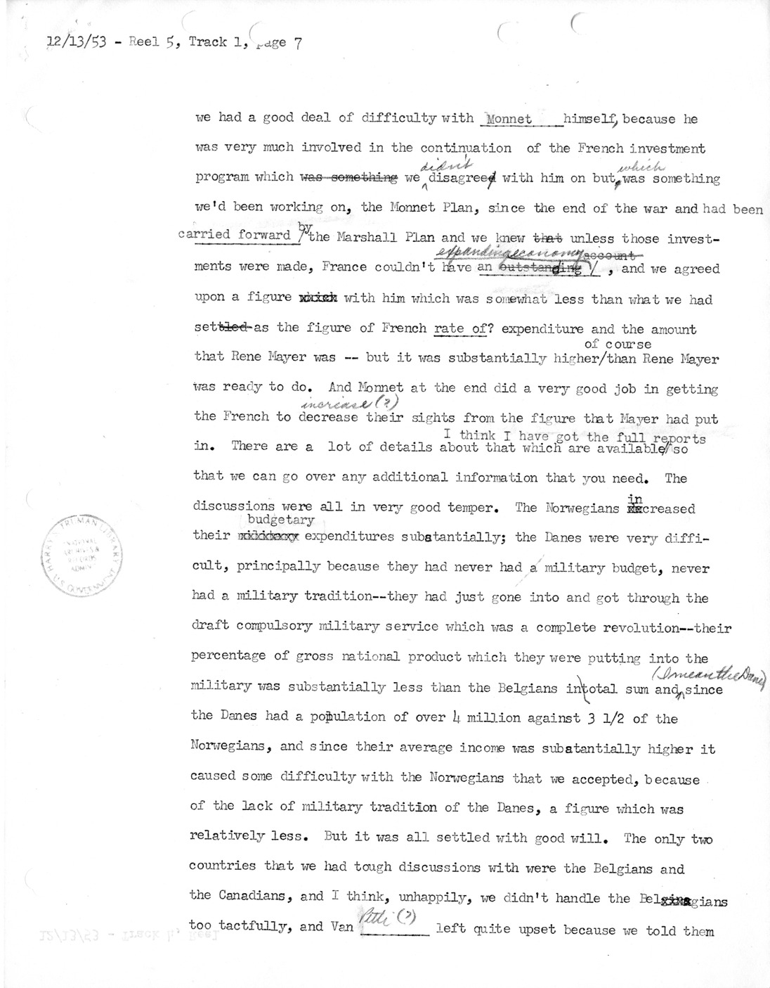 Transcript of Princeton Seminar Discussions, Reel 5, Track 1
