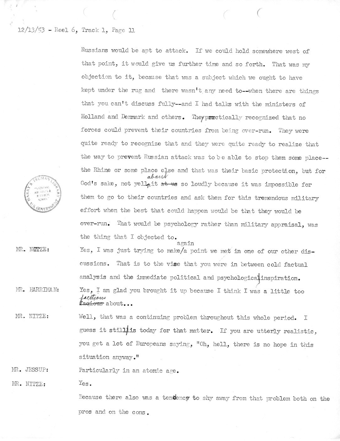 Transcript of Princeton Seminar Discussion, Reel 6, Track 1