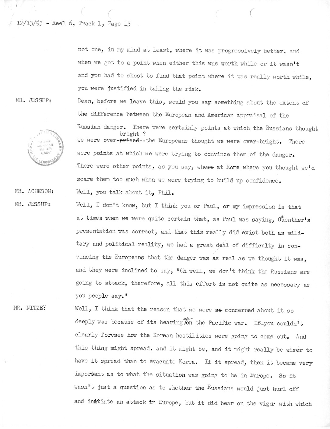 Transcript of Princeton Seminar Discussion, Reel 6, Track 1