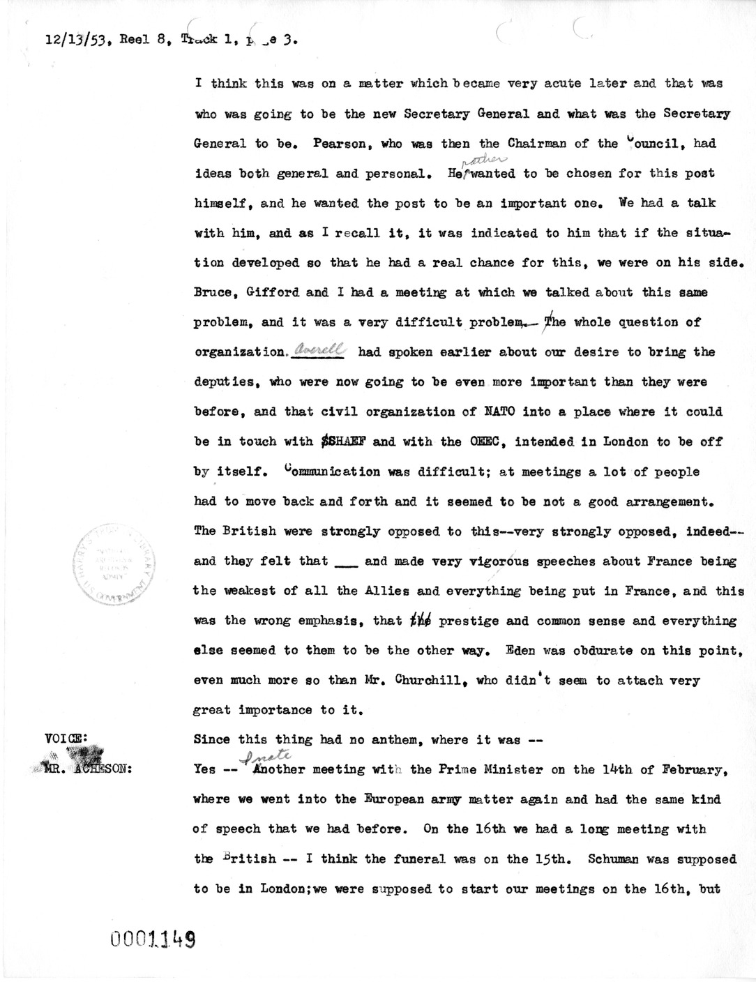 Transcript of Princeton Seminar Discussions, Reel 8, Track 1