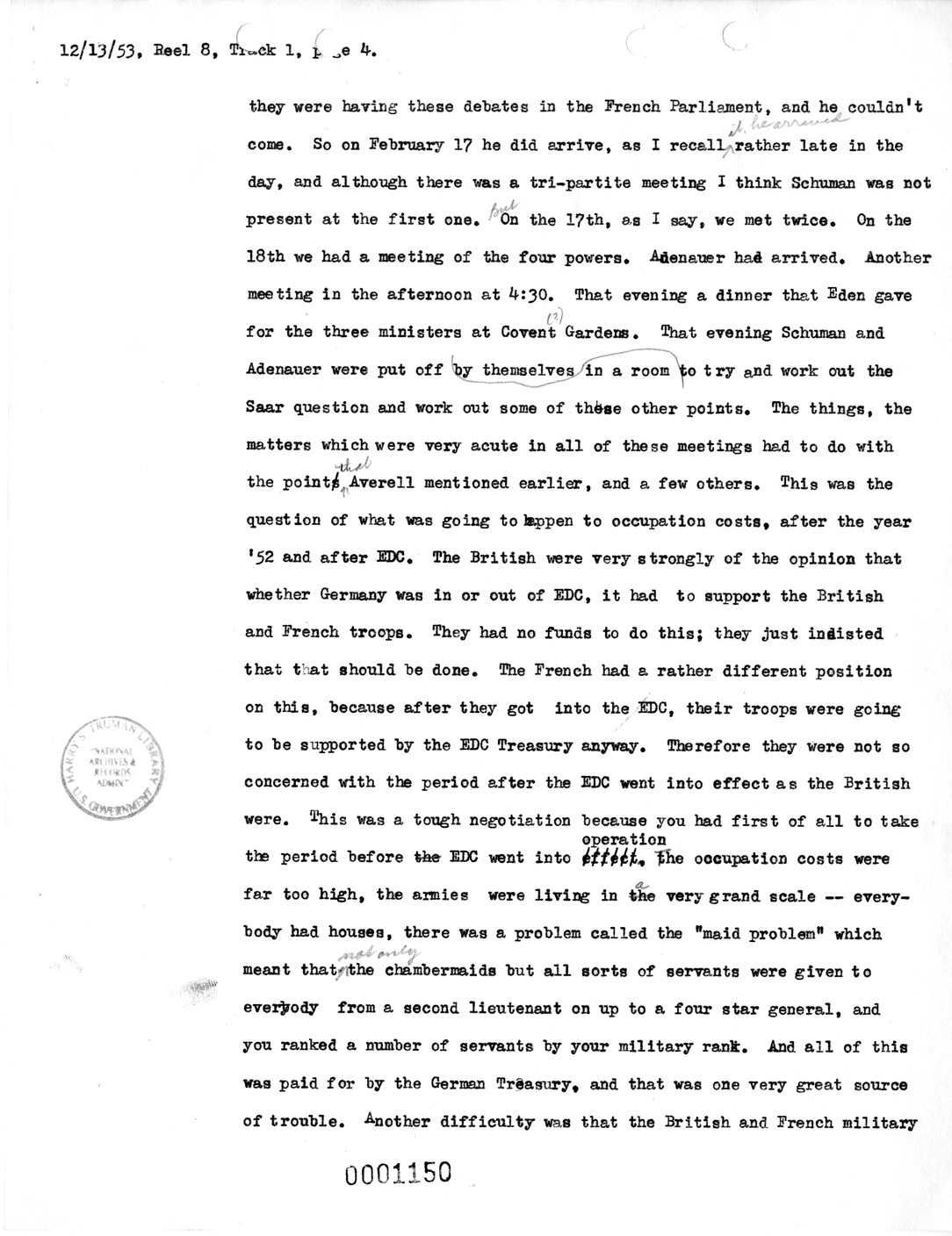 Transcript of Princeton Seminar Discussions, Reel 8, Track 1