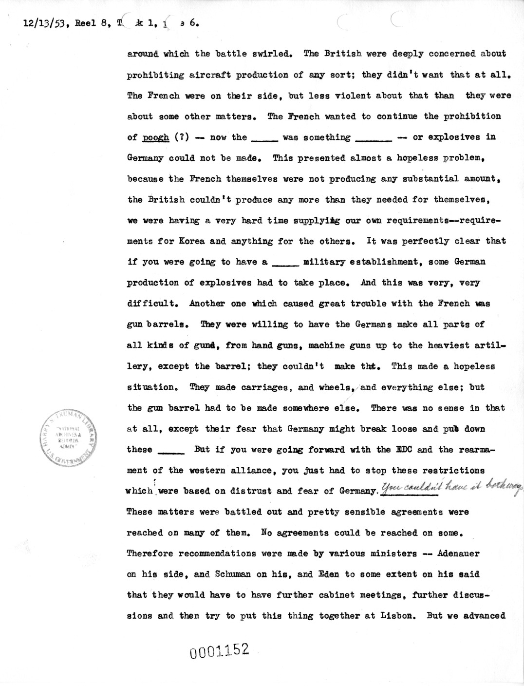 Transcript of Princeton Seminar Discussions, Reel 8, Track 1