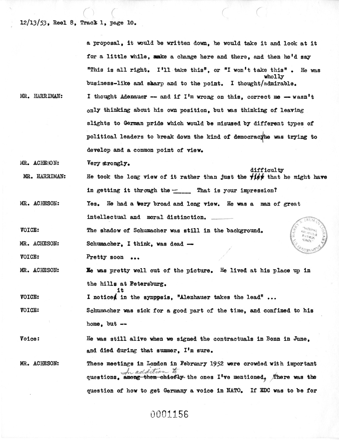 Transcript of Princeton Seminar Discussions, Reel 8, Track 1