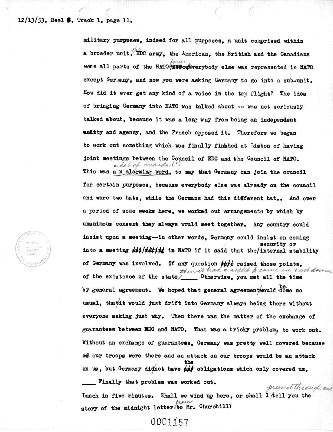 Transcript of Princeton Seminar Discussions, Reel 8, Track 1