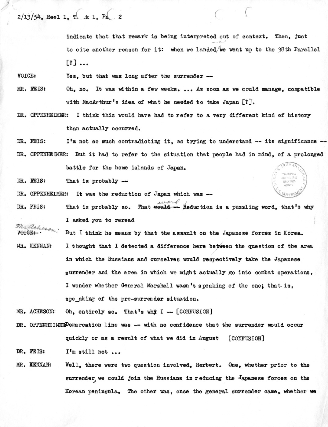 Transcript of Princeton Seminar Discussion, Reel 1, Track 1