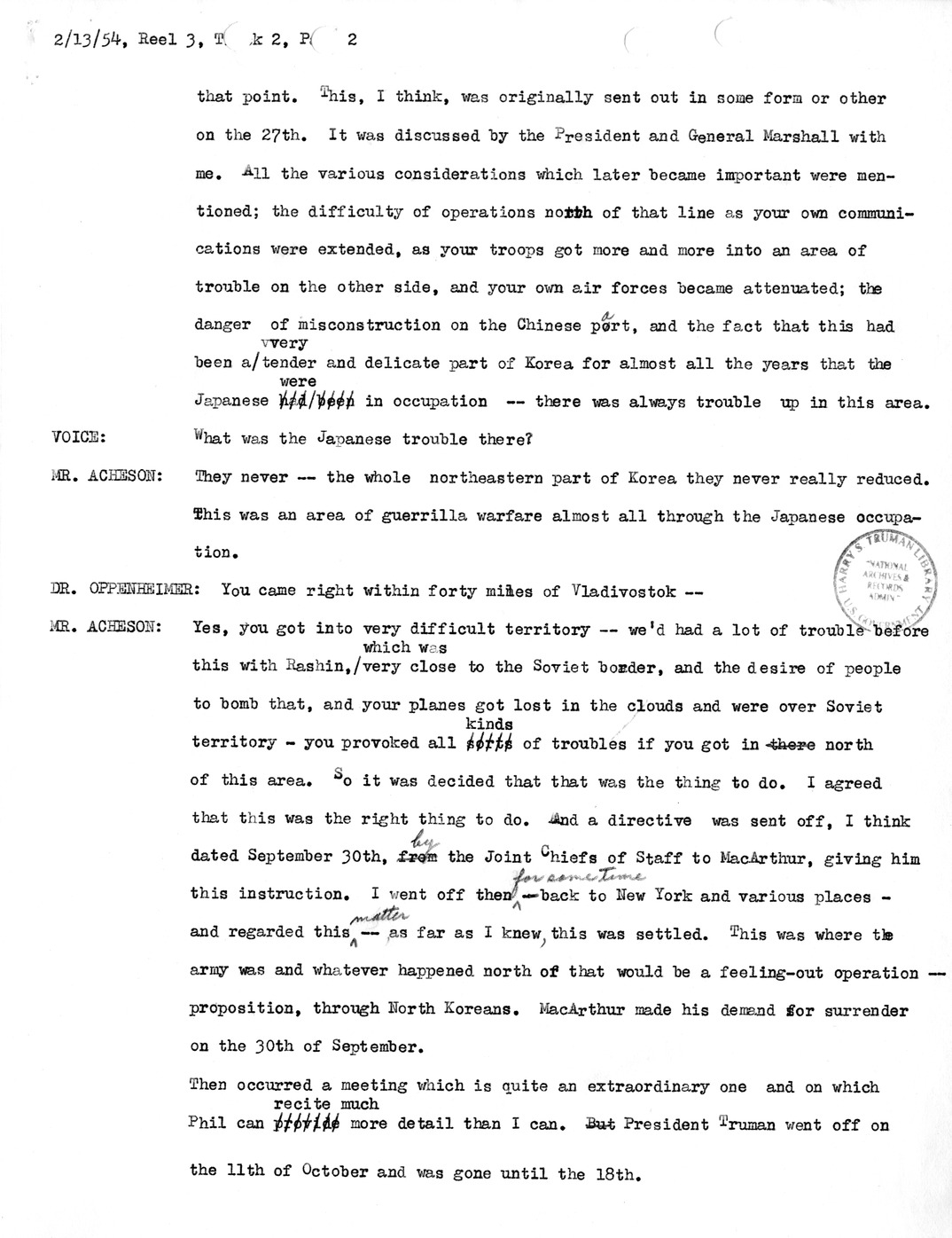 Transcript of Princeton Seminar Discussions, Reel 3, Track 2