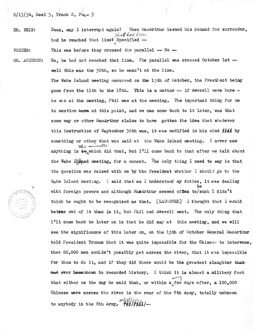 Transcript of Princeton Seminar Discussions, Reel 3, Track 2