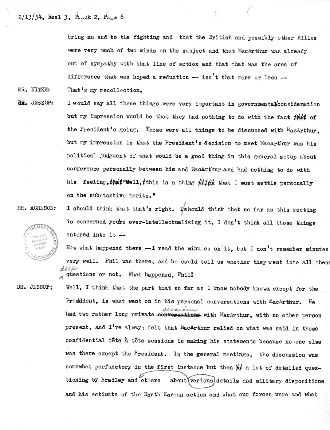 Transcript of Princeton Seminar Discussions, Reel 3, Track 2