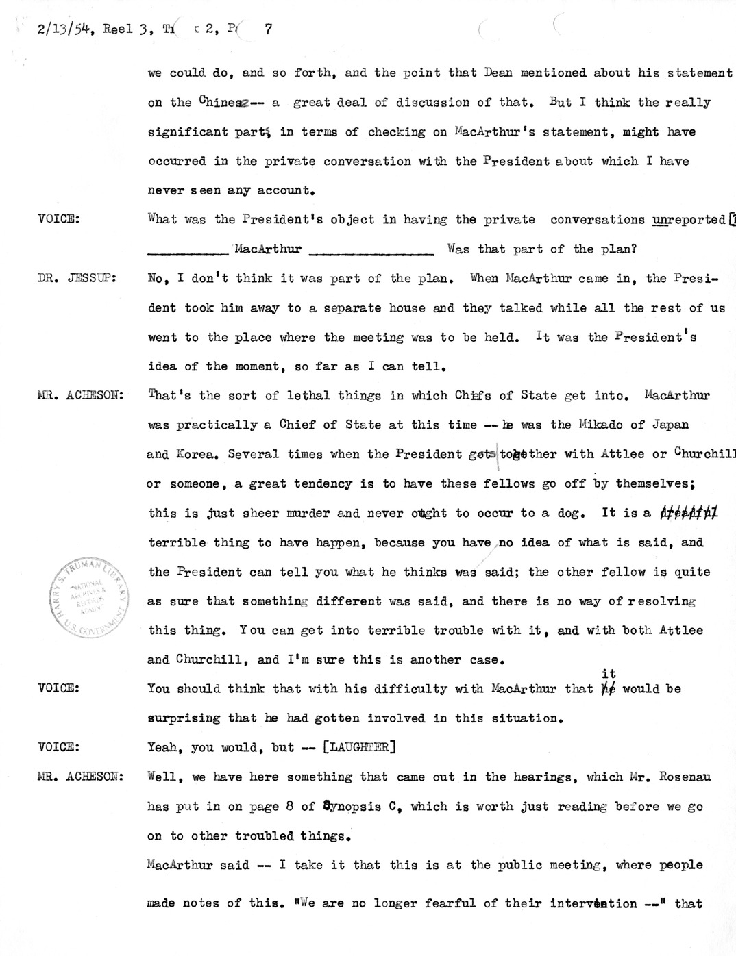 Transcript of Princeton Seminar Discussions, Reel 3, Track 2