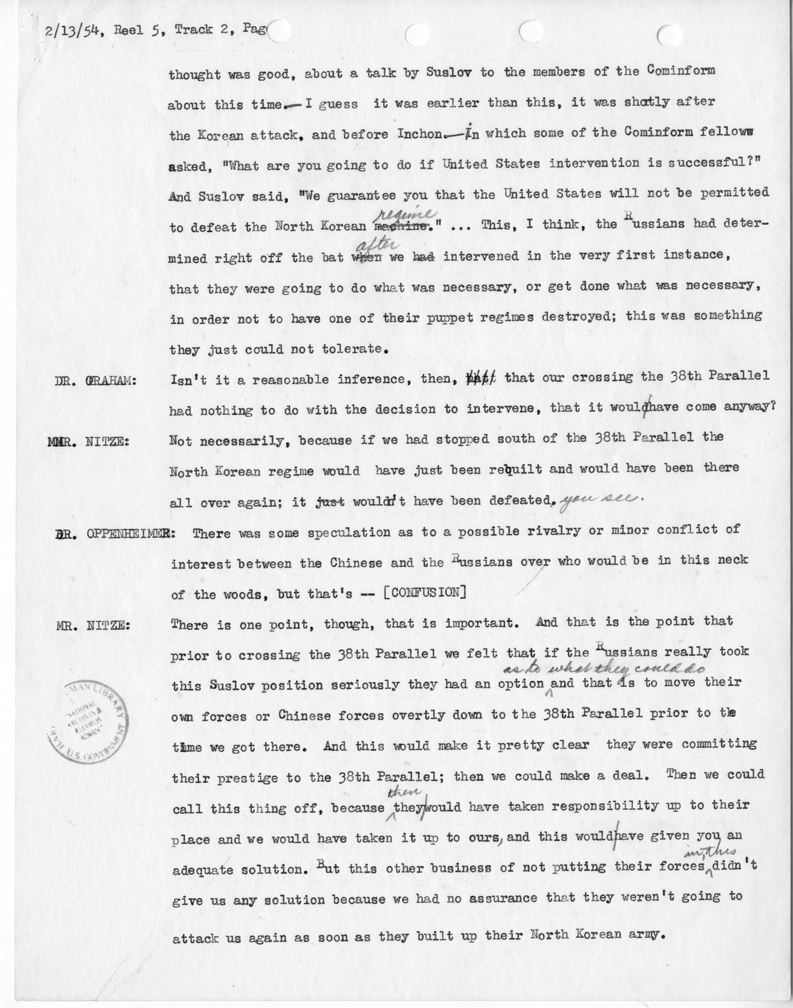 Transcript of Princeton Seminar Discussion, Reel 5, Track 2