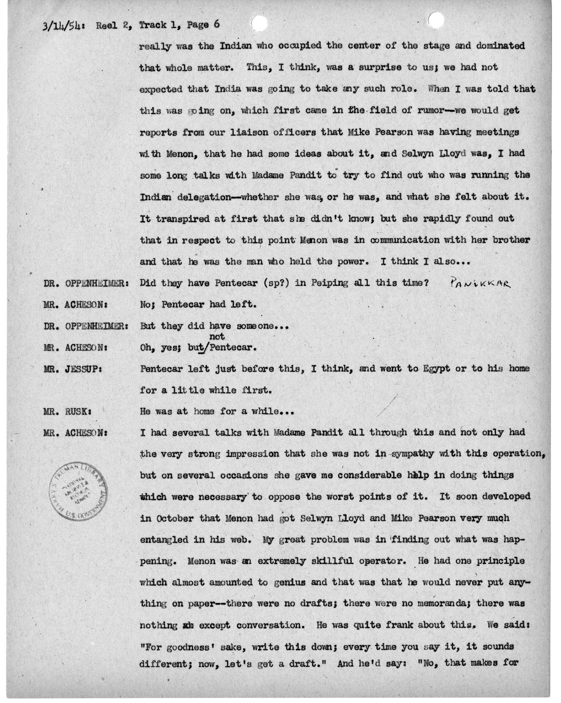 Transcript of Princeton Seminar Discussion, Reel 2, Track 1
