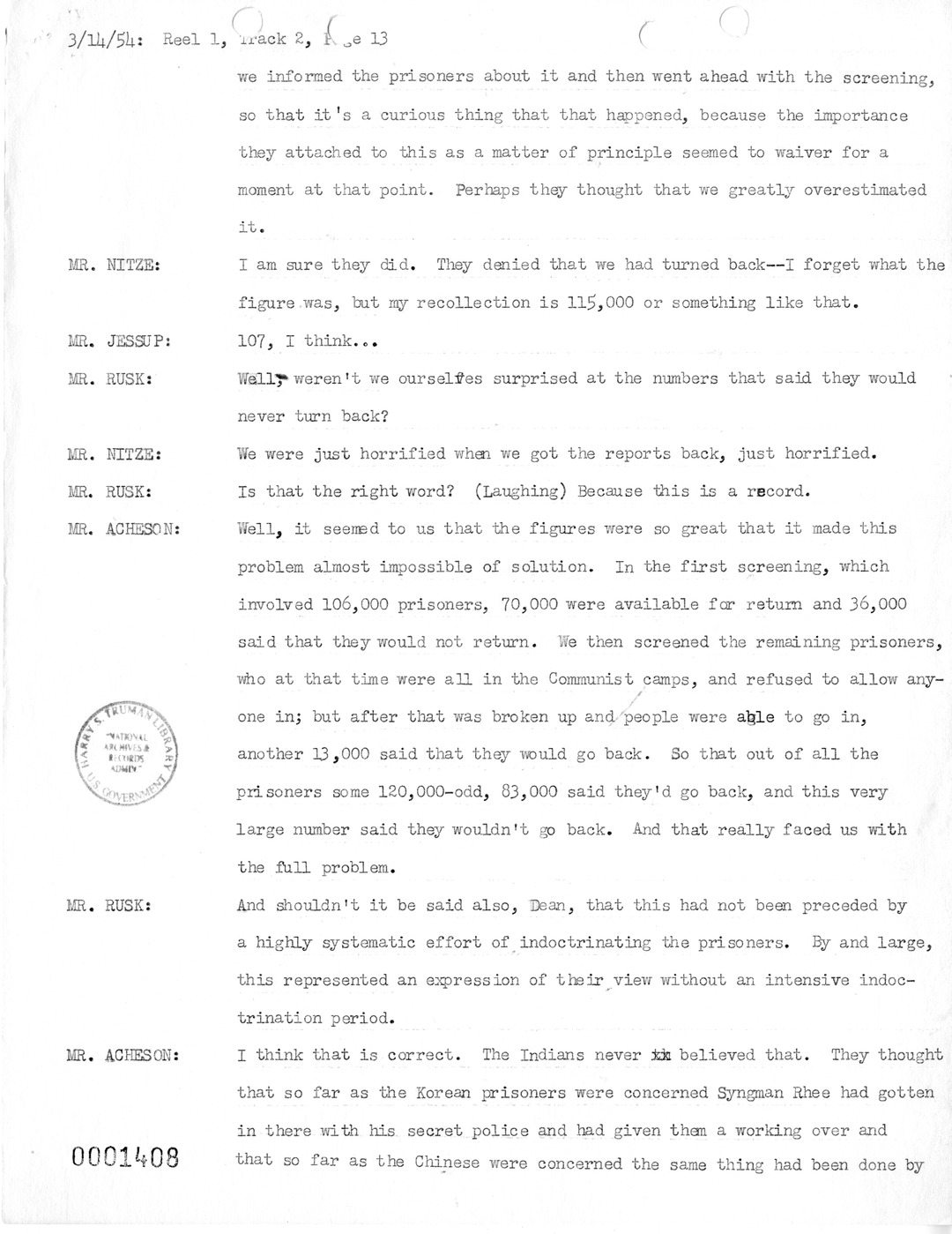 Transcript of Princeton Seminar Discussions, Reel 1, Track 2