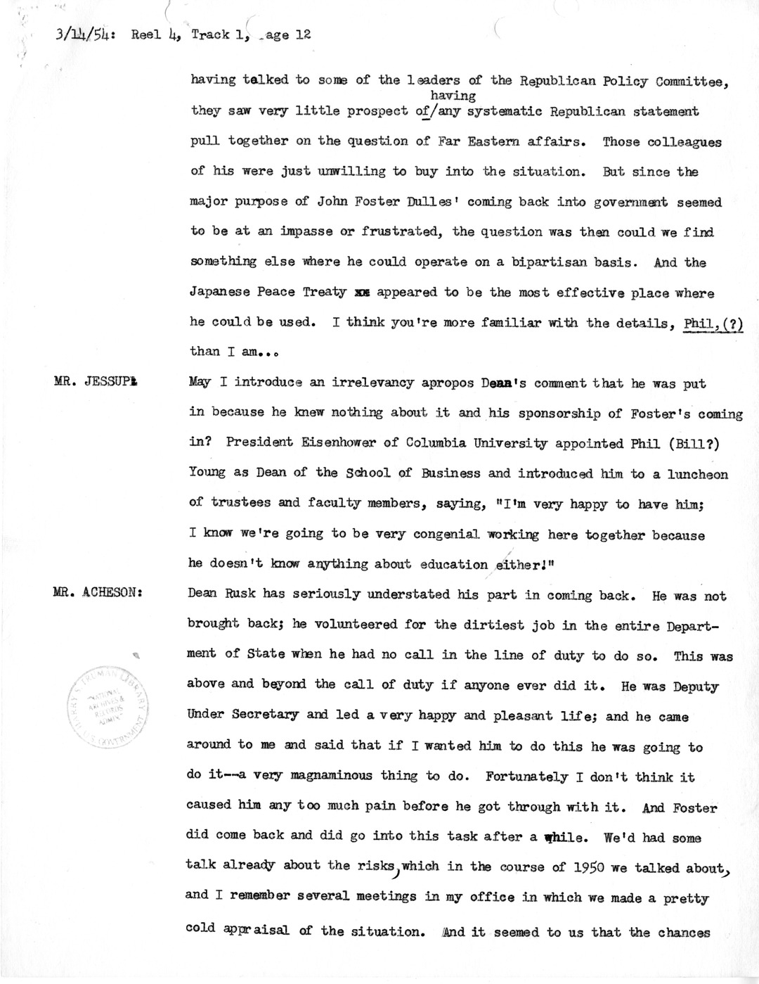 Transcript of Princeton Seminar Discussion, Reel 4, Track 1