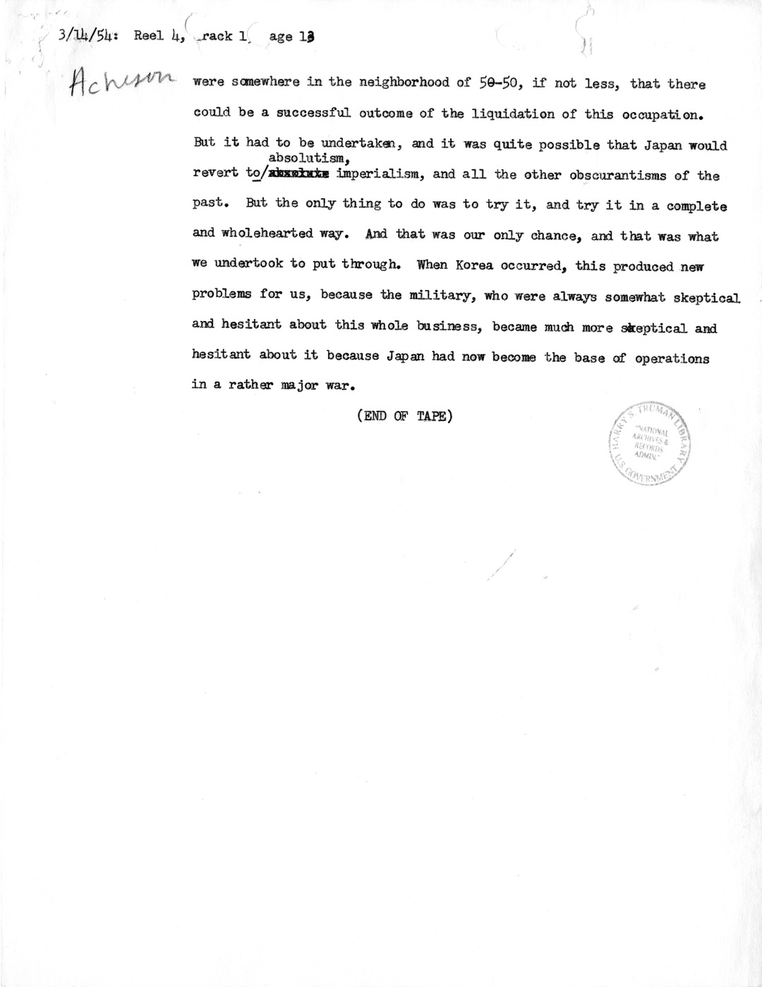 Transcript of Princeton Seminar Discussion, Reel 4, Track 1