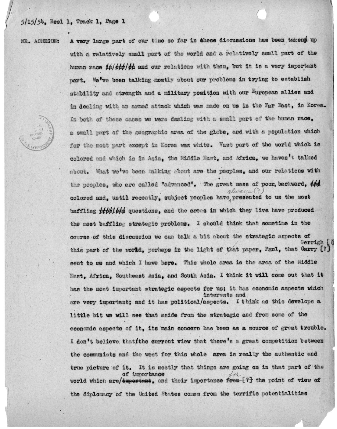 Transcript of Princeton Seminar Discussion, Reel 1, Track 1