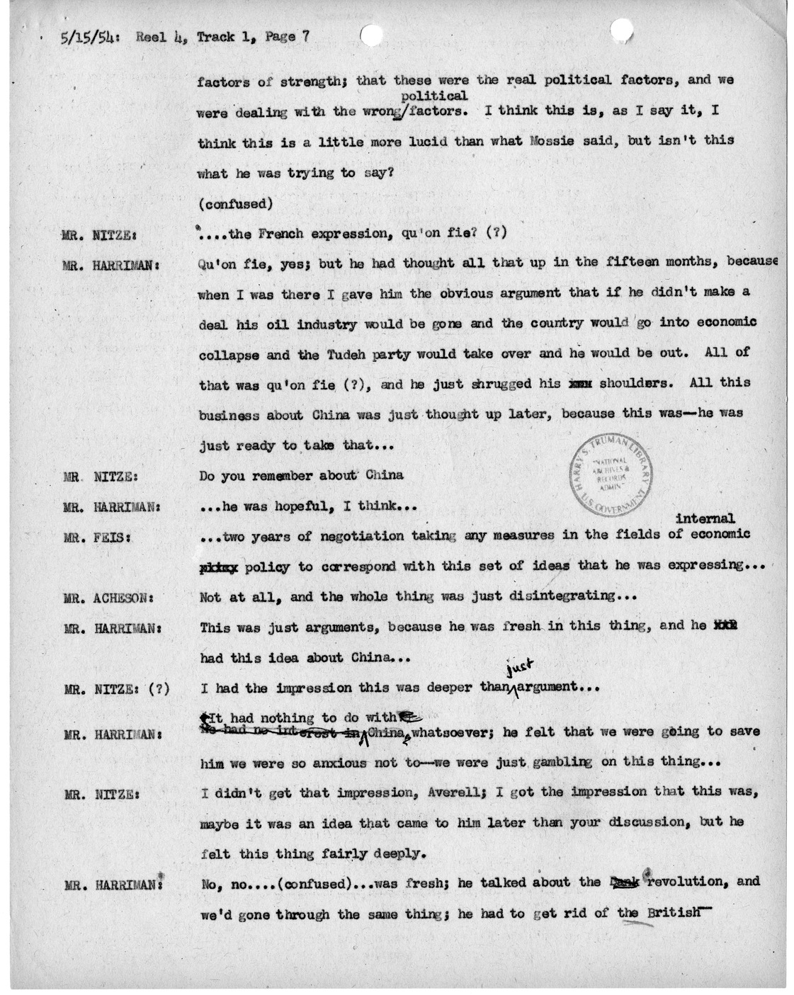 Transcript of Princeton Seminar Discussion, Reel 4, Track 1