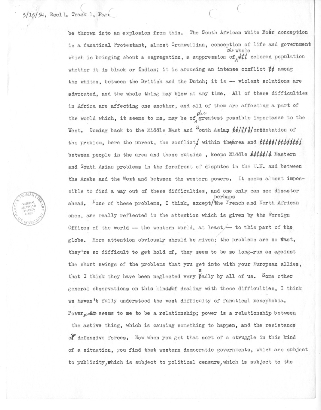 Transcript of Princeton Seminar Discussion, Reel 1, Track 1