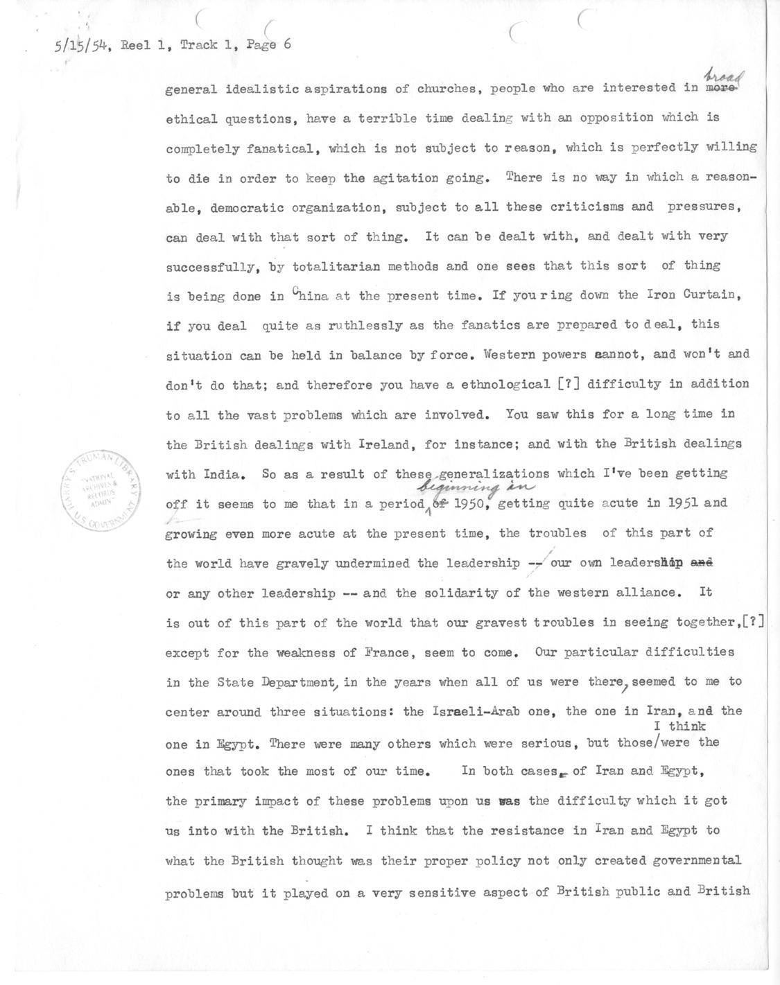 Transcript of Princeton Seminar Discussion, Reel 1, Track 1
