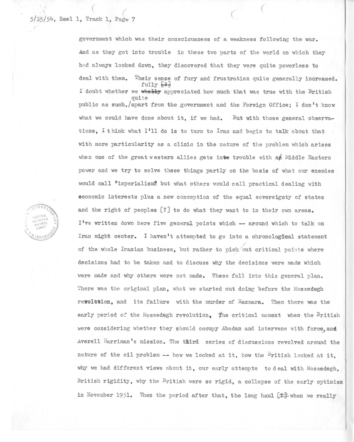 Transcript of Princeton Seminar Discussion, Reel 1, Track 1