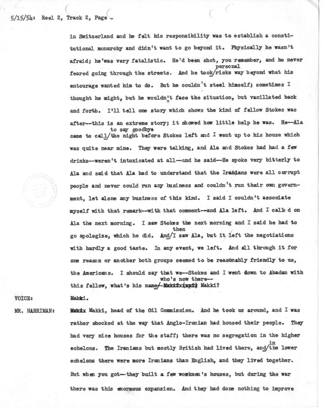 Transcript of Princeton Seminars Discussion, Reel 2, Track 2