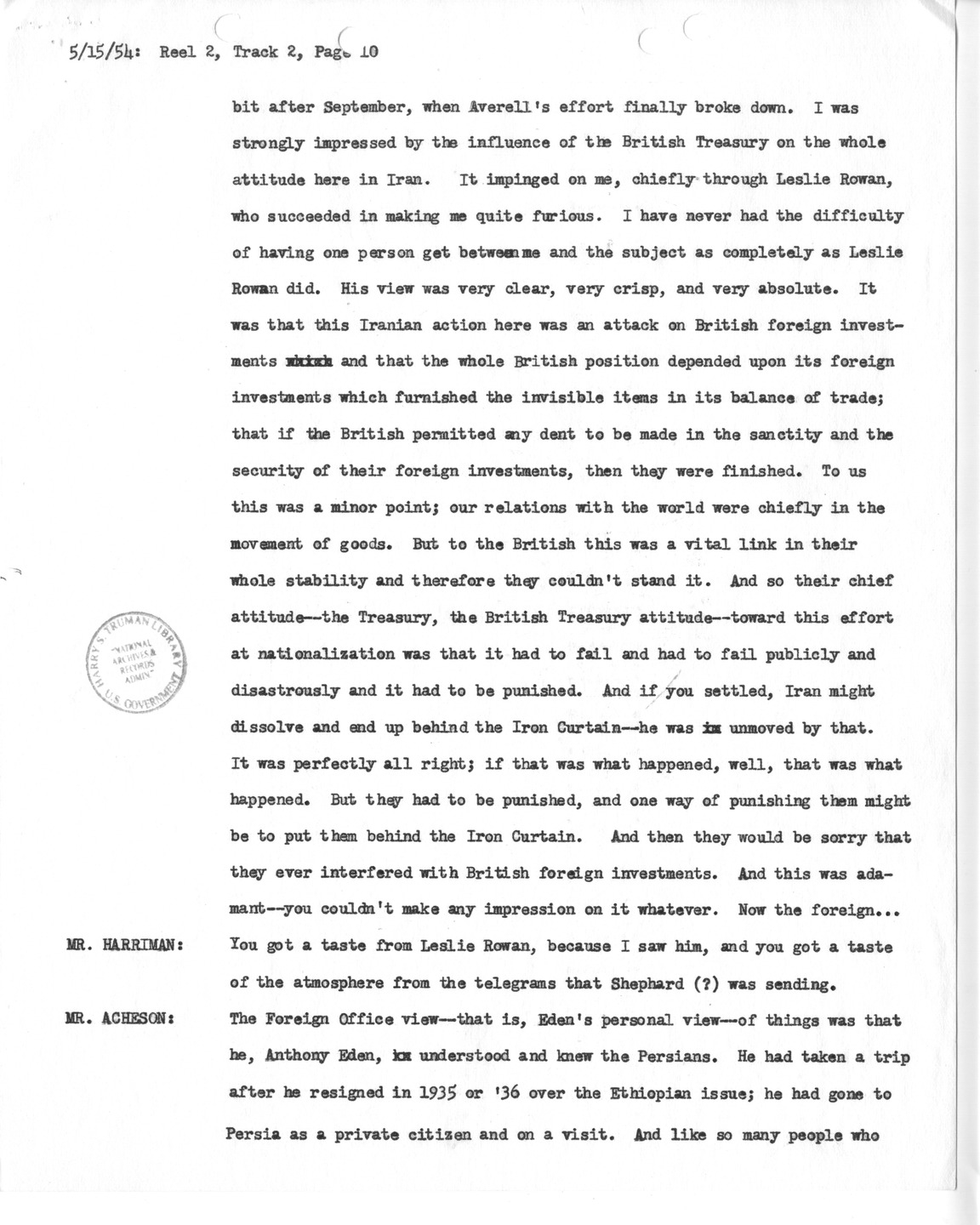 Transcript of Princeton Seminars Discussion, Reel 2, Track 2