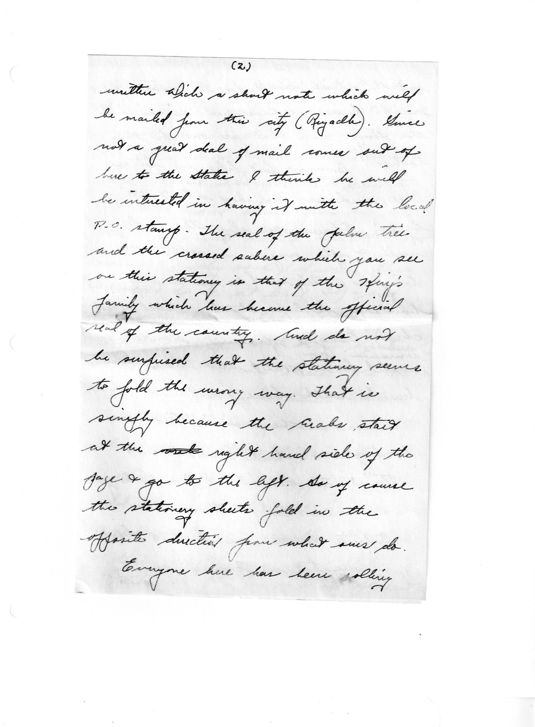 Handwritten Letter from Dr. Darrell Crain to Louise Crain