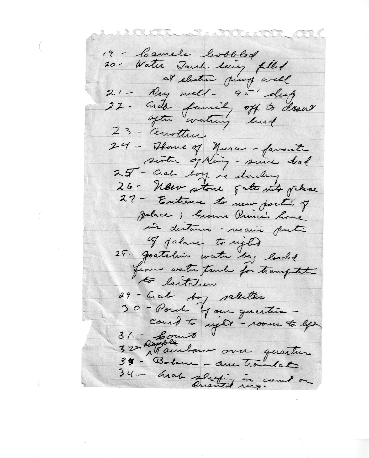 Handwritten Notes by Dr. Darrell Crain Describing Slides