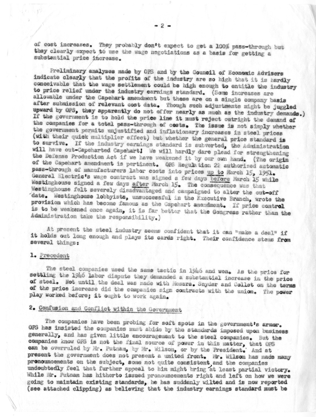 Memorandum from Harold L. Enarson to John Steelman
