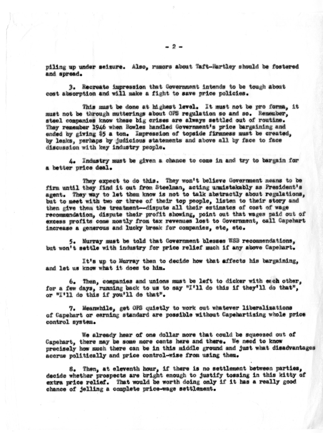 Memorandum on Steel Dispute