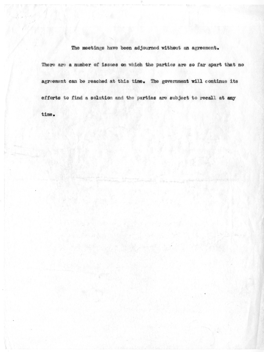 Memorandum, Notes on Meeting with the Labor Group
